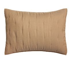 Open Box: Belgian Flax Linen Tufted Quilted Sham, Standard, Set of 2 - Bronze