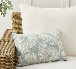 Open Box: Sylvie Palm Outdoor Performance Lumbar Pillow, 14" x 20" - Sky