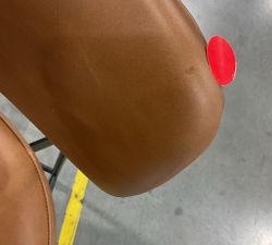 Open Box: Maison Leather Stool, Counter Height (24") - Vintage Caramel, Antique Bronze Leg