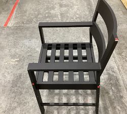 Open Box: Malibu Metal Outdoor Dining Armchair Frame, Individual - Black