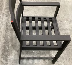 Open Box: Malibu Metal Outdoor Dining Armchair Frame, Individual - Black