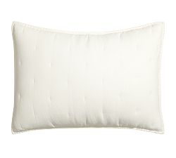 Open Box: Belgian Flax Linen Tufted Quilted Sham, Standard, Set of 2 - Classic Ivory