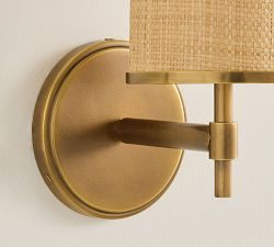 Andre Rattan Cylinder Sconce (14")