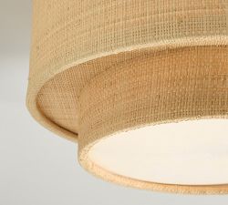 Andre Rattan Round Flush Mount (15")