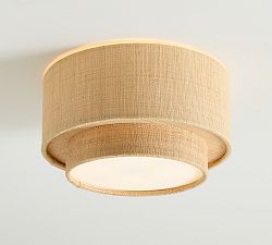 Andre Rattan Round Flush Mount (15")