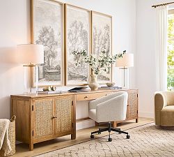 Channing Grand Cane Storage Console Desk (120")