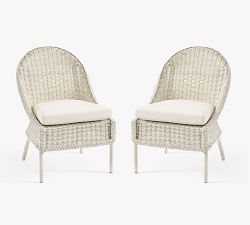LoveShackFancy Wicker Outdoor Dining Side Chair