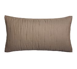 Open Box: Belgian Flax Linen Tufted Quilted Sham, King, Set of 2 - Café Noir