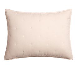 Open Box: Belgian Flax Linen Tufted Quilted Sham, Standard, Set of 2 - Smoky Quartz