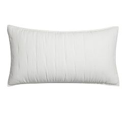 Open Box: Belgian Flax Linen Tufted Quilted Sham, King, Set of 3 - Soft Gray