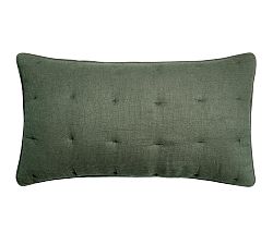 Open Box: European Flax Linen Tufted Waffle Comforter Sham, King, Set of 2 - Cypress