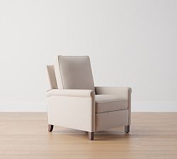 Open Box: Tyler Roll Arm Tall Recliner without Nailheads (42") - Performance Suede Mocha, Espresso