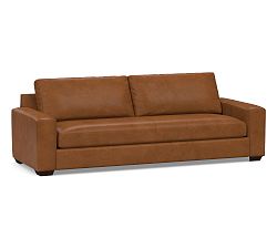 Open Box: Big Sur Square Arm Leather Grand Sofa 105", 2X1, Down Blend Wrapped Cushions - Vintage Caramel