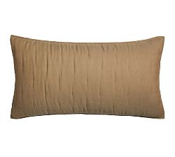 Open Box: Belgian Flax Linen Tufted Quilted Sham, King, Set of 2 - Toffee