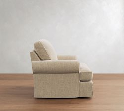 Buchanan Roll Arm Slipcovered Swivel Chair