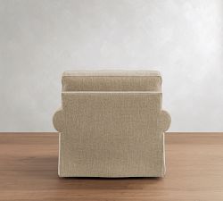 Buchanan Roll Arm Slipcovered Swivel Chair
