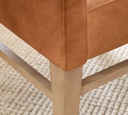 Classic Leather Dining Armchair with Stretcher