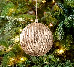 Antique Gold Sequin Ball Ornament