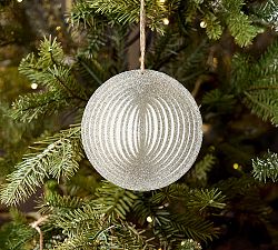 Sparkly Silver Geometric Ornament