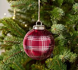 Stewart Plaid Etched Ornament