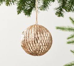Antique Gold Sequin Ball Ornament