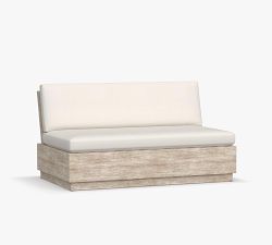 Indio Eucalyptus Modern Platform Outdoor Loveseat (57")