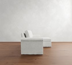 Cameron Roll Arm Slipcovered Reversible Chaise Sectional (88")