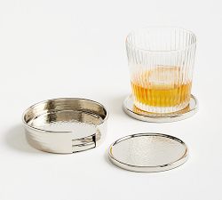 Hammered Nickel Coasters - Set of 4