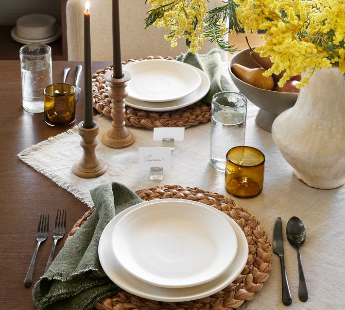 Larkin Stoneware Dinner Plates - Set of 4 | Pottery Barn