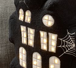 Light Up Haunted House Shaped Pillow