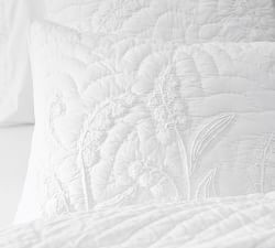 Monique Lhuillier Lily of the Valley Embroidered Cotton Coverlet