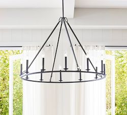 Remington Iron Round Chandelier (42&quot;-60&quot;)