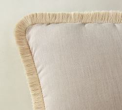 Sunbrella® Solid Fringe Outdoor Lumbar Pillow