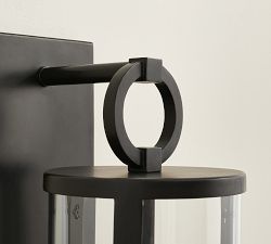 Manor Outdoor Glass &amp; Iron Cylinder Sconce (27")