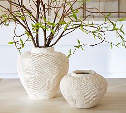 Textured Earthenware Vase