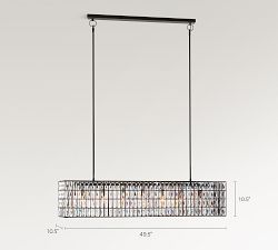 Adeline Crystal Rectangular Chandelier (37"-50")