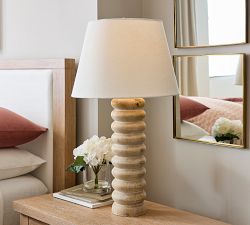 Delilah Stacked Wood Table Lamp (30&quot;)