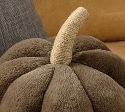 Faux Fur Pumpkin Shaped Pillow