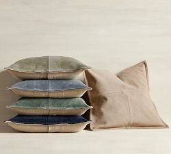 Pieced Suede Pillow Cover - Thumbnail 2