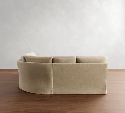 Buchanan Square Arm Slipcovered 3-Piece L-Shaped Curved Wedge Sectional (100")