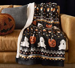 Doug the Dog Ghost Fair Isle Knit Jacquard Throw