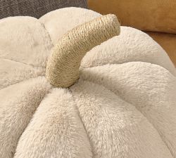 Faux Fur Pumpkin Shaped Pillow