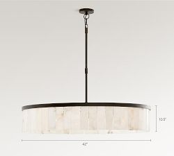 Windham Alabaster Tile Round Chandelier (30&quot;-42&quot;)