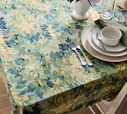 Lush Botanical Cotton/Linen Tablecloth