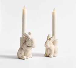 Rustic Bunny Candle Holder