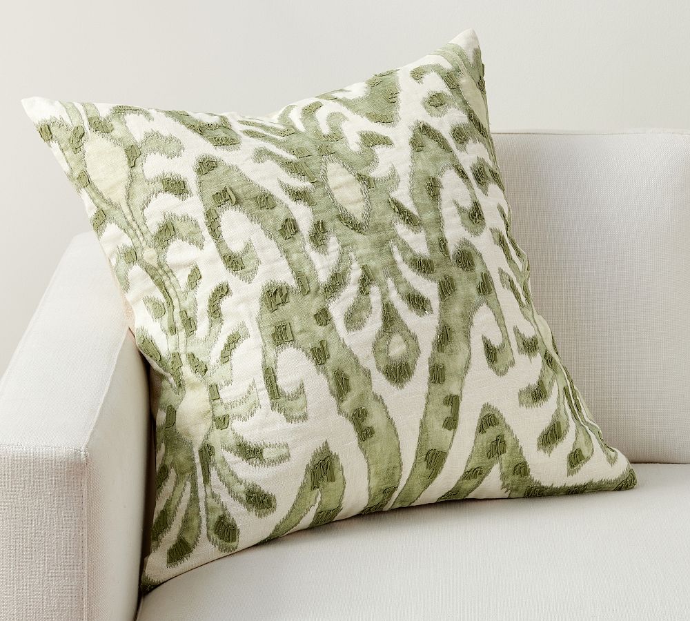 Delancey Embroidered Pillow Cover - 24", Green