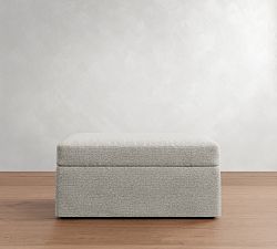 Cameron Modern Roll Arm Slipcovered Ottoman and a Half