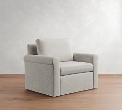 Cameron Modern Roll Arm Slipcovered Chair and a Half