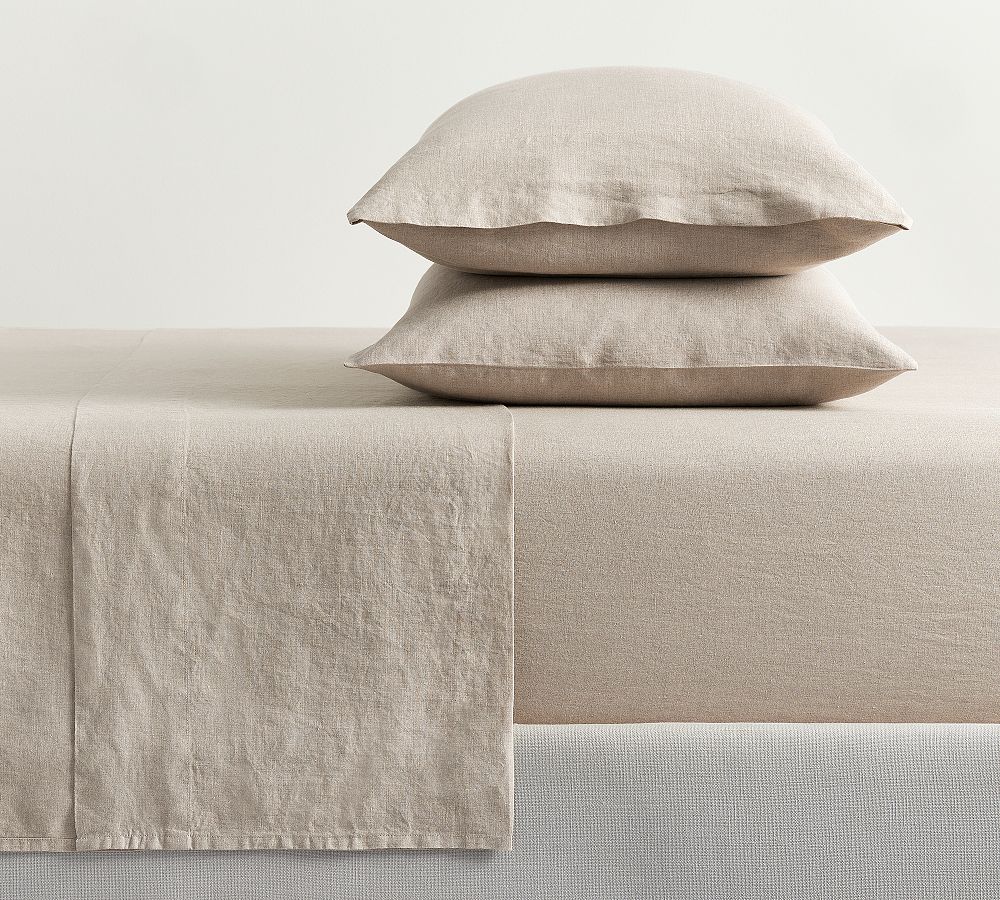 Belgian Flax Linen Classic Sheet Set - Warm Gray, Cal. King