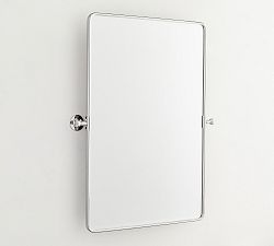 Open Box: Vintage Rounded Rectangular Pivot Mirror, 27" x 35" - Polished Nickel